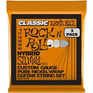 3 JEUX DE CORDES ELECTRIQUE ERNIE BALL 2252 HYBRID SLINKY 9-46