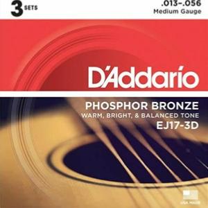 3 JEUX CORDES ACOUSTIQUE 13-56 D'ADDARIO EJ17