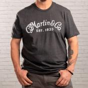 T.SHIRT MARTIN CHARCOAL WHITE SCRIPT LOGO M