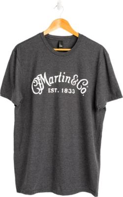 T.SHIRT MARTIN CHARCOAL WHITE SCRIPT LOGO M