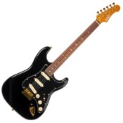 GUITARE ELECTRIQUE JET GUITARS JS380 NOIRE ET DOREE