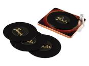 6 DESSOUS DE VERRE FENDER DISQUE AVEC SUPPORT TOURNE-DISQUE