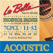 CORDES ACOUSTIQUE LA BELLA 7GPCL PHOSPHOR BRONZE 11-52