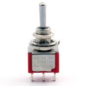 MINI SWITCH ON/ON/ON CHROME DPDT TIGE RONDE