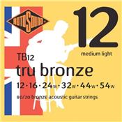 JEU DE CORDES GUITARE FOLK TRUE BRONZE 11-52 ROTOSOUND TB12