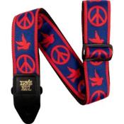 COURROIE ERNIE BALL PEACE LOVE DOVE BLUE/RED