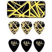 BOITE 6 MEDIATORS DUNLOP VAN HALEN BLACK AND YELLOW