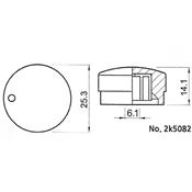 1 BOUTON DOME ARRONDI CHROME 25x14mm