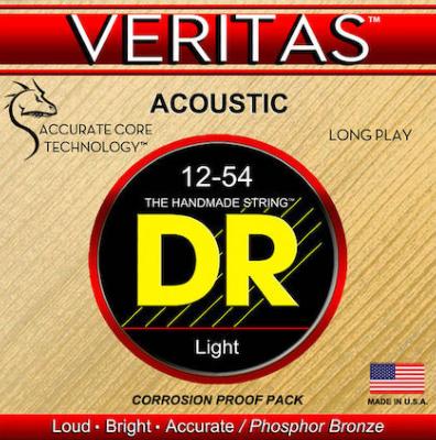 CORDES GUITARE 6 CORDES DR STRINGS VERITAS ACOUSTIQUE 12 54