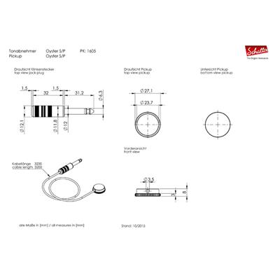 MICRO SCHALLER OYSTER S/P 723 ACOUSTIQUE CELLULE JACK MALE