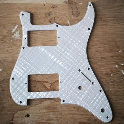 PICKGUARD STRATOCASTER HH 2 POTS PEARL WHITE WEBBING