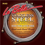 CORDES BASSE 4 CORDES LA BELLA M40 STAINLESS STEEL 40-95