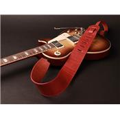 COURROIE GUITARE GAUCHO CUIR ITALIEN ROUGE 70mm