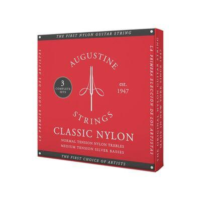 PACK 3 JEUX DE CORDES NYLON AUGUSTINE ROUGE TENSION MEDIUM