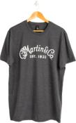 T.SHIRT MARTIN CHARCOAL WHITE SCRIPT LOGO XL