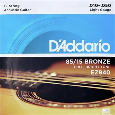 JEU GUITARE 12 CORDES ACOUSTIQUE 10-50 D'ADDARIO EZ940