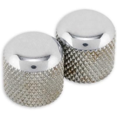 2 BOUTONS FENDER DOME MI ROUND CHROME TELE ROAD WORN