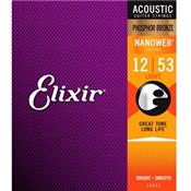 ELIXIR NANOWEB 16052 PHOSPHOR BRONZE 12-53