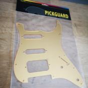 PICKGUARD STRAT SSH MIROIR DORE 2 POTS HUMBUCKER SANS CAPOT