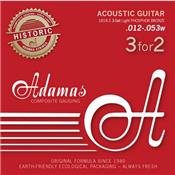 PACK 3 JEUX DE CORDES GUITARE ADAMAS 1818 LIGHT 12-53