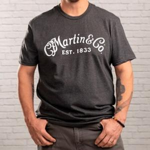 T.SHIRT MARTIN CHARCOAL WHITE SCRIPT LOGO L