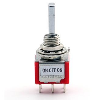 MINI SWITCH ON/OFF/ON CHROME DPDT