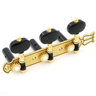 MECANIQUES DER JUNG CLASSIQUE LYRE GOLD BOUTONS NOIRS