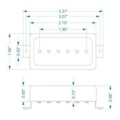 MICRO LOLLAR HUMBUCKER NOVEL 90 NICKEL NOIR MAT CHEVALET