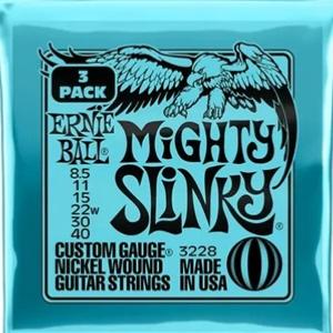 3 JEUX DE CORDES ELECTRIQUE ERNIE BALL 2228 MIGHTY SLINKY 8.5-40