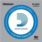 5 CORDES A L'UNITE D'ADDARIO HIGH CARBON STEEL GAUGE 24