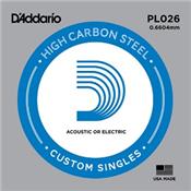 5 CORDES A L'UNITE D'ADDARIO HIGH CARBON STEEL GAUGE 26