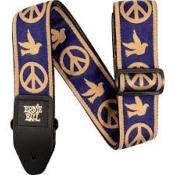 COURROIE ERNIE BALL PEACE LOVE DOVE BLUE/GOLD