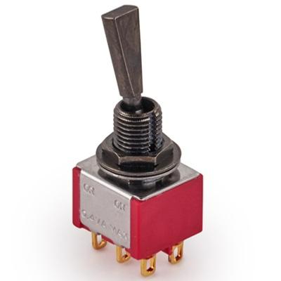 Mini Toggle Switch MEC ON/ON/ON TIGE PLATE DPDT NOIR