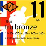 JEU DE CORDES GUITARE FOLK TRUE BRONZE 11-52 ROTOSOUND TB11