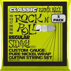 3 JEUX DE CORDES ELECTRIQUE ERNIE BALL 2251 REGULAR SLINKY 10-46