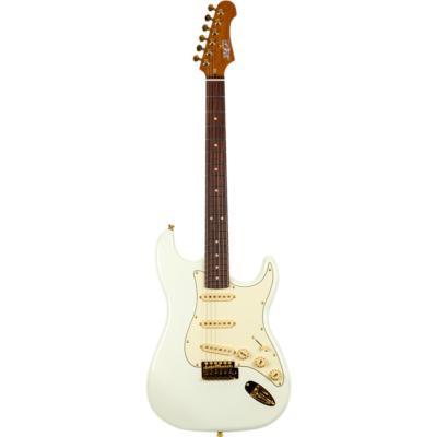 GUITARE ELECTRIQUE JET GUITARS JS380 OLYMPIC WHITE ET DOREE