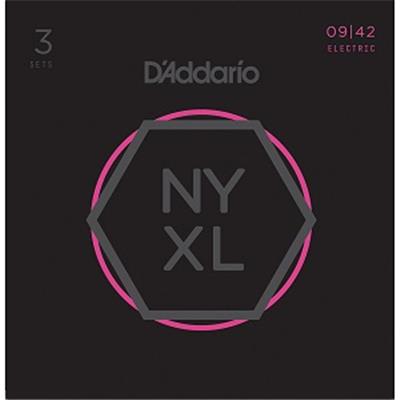 3 JEUX DE CORDES ELECTRIQUE 9-42 D'ADDARIO NYXL0942