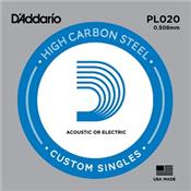 5 CORDES A L'UNITE D'ADDARIO HIGH CARBON STEEL GAUGE 20