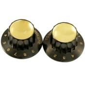 2 BOUTONS VINTAGE HARMONY NOIRS GOLD TOP 6mm IMPORT