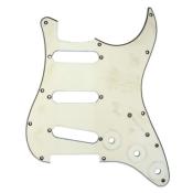 PICKGUARD STRAT SSS 11 TROUS RELIC AGED WHITE 3 PLIS